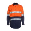 Orange Navy Cotton Hi Vis Work Shirts